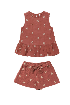 Carrie Set - Embroidered Daisy