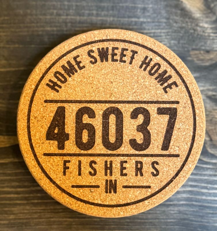 Zip Code and City Cork Coasters - Sets of 4