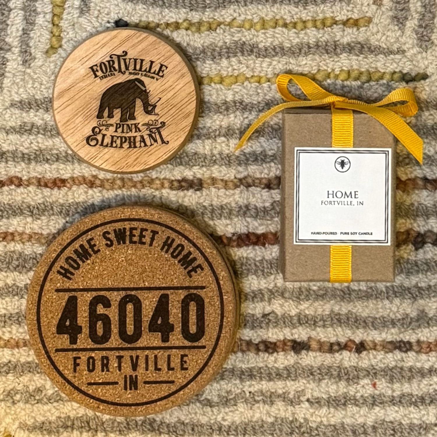 Zip Code and City Cork Coasters - Sets of 4