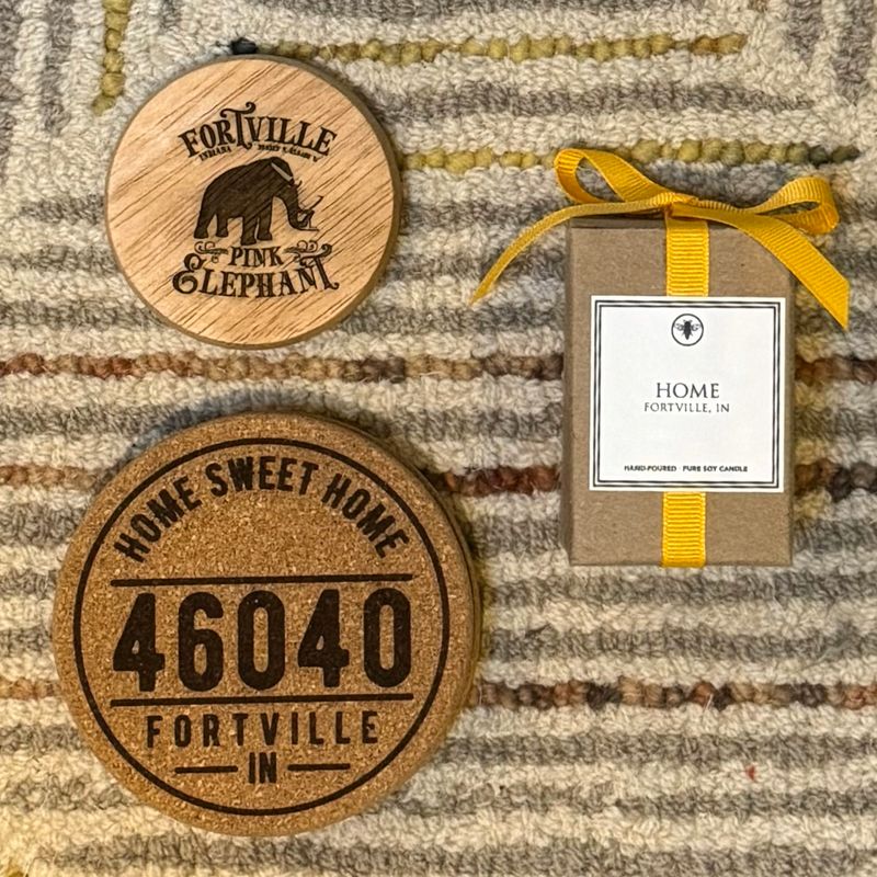 Zip Code and City Cork Coasters - Sets of 4