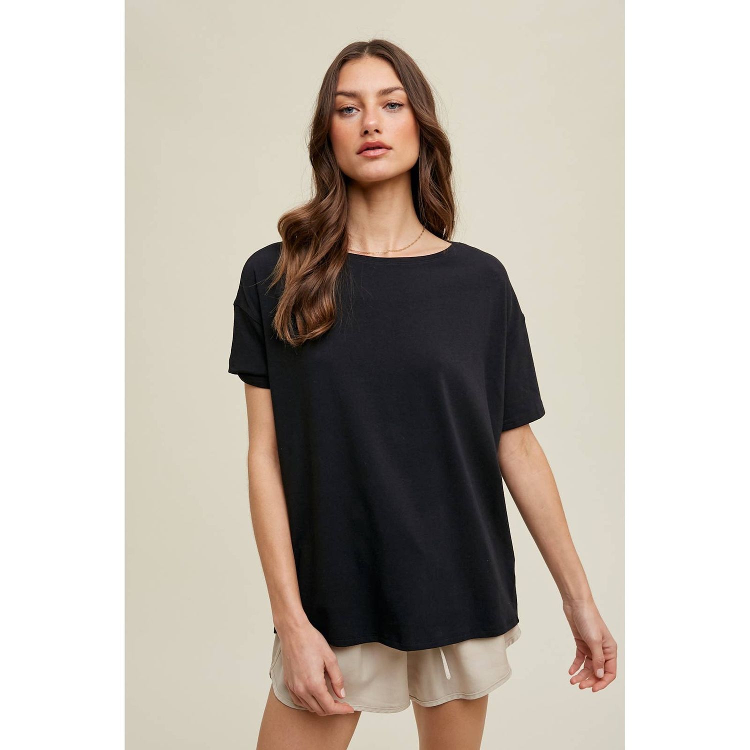 DOLMAN BOAT NECK KNIT TOP