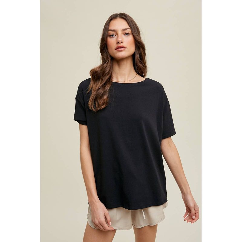 DOLMAN BOAT NECK KNIT TOP