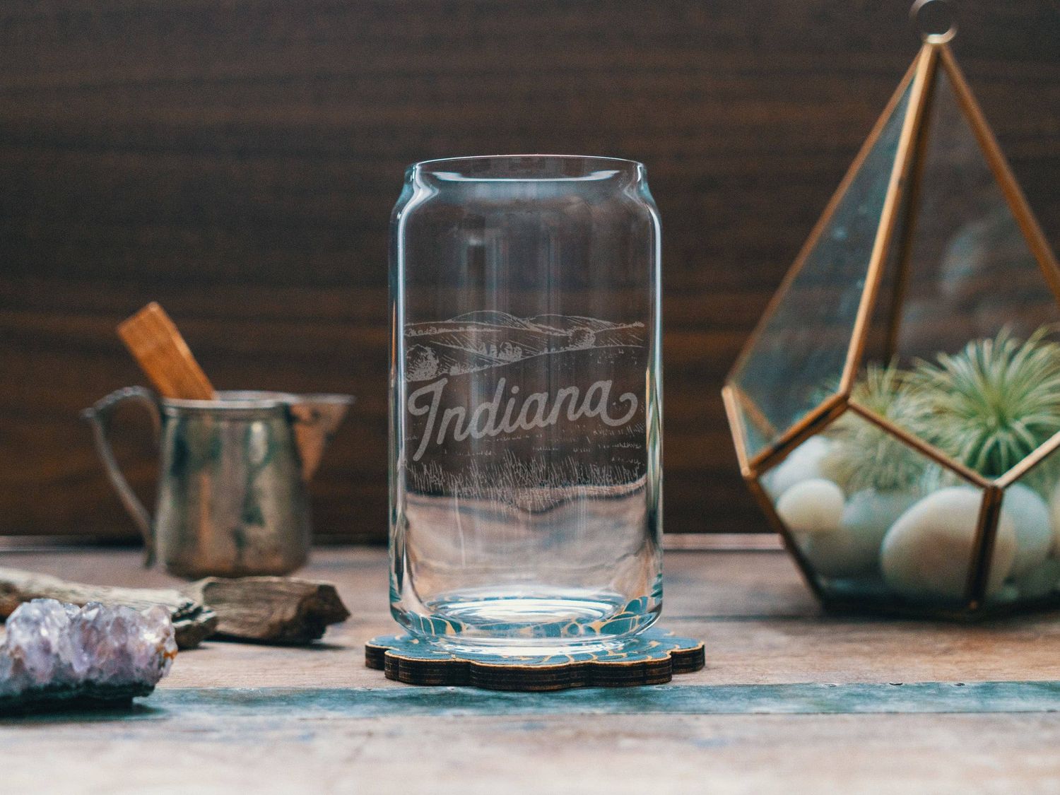 Indiana State Drinking Glasses: Beer Can