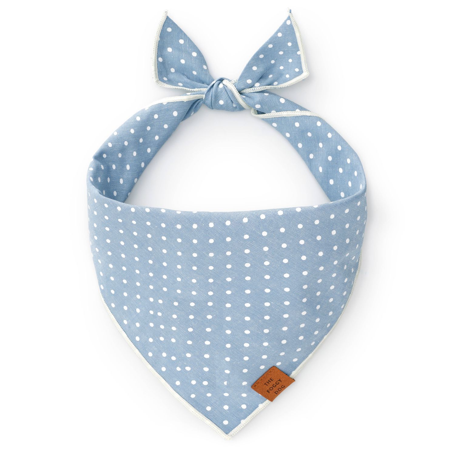Chambray Dots Spring Dog Bandana: Large