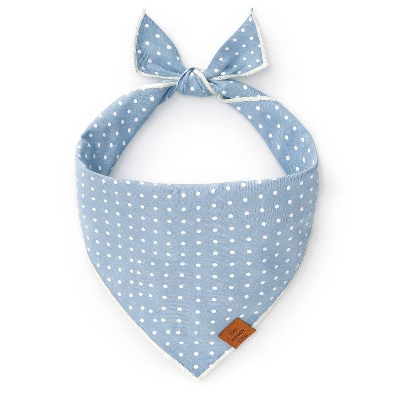 Chambray Dots Spring Dog Bandana: Large