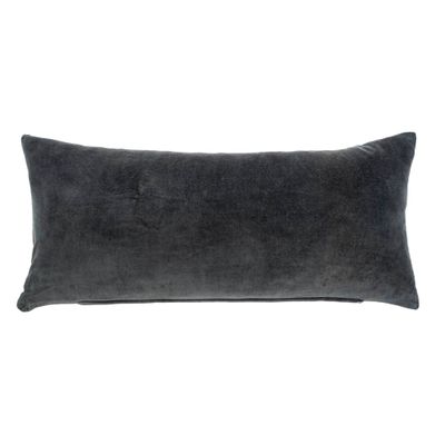 14x31 Vera Velvet Pillow Graphite 14x31 Vera Velvet Pillow Graphite