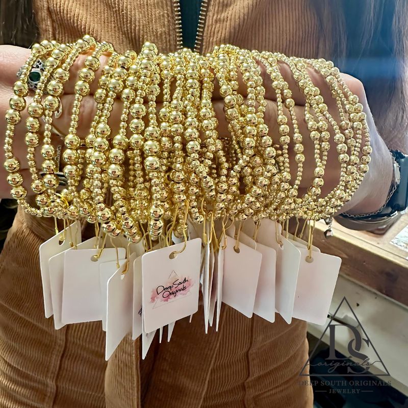 Grace 18K Gold Plated Brass Stretch Bracelet