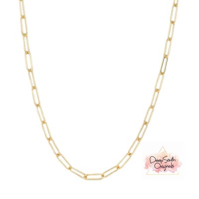 Carla Chain ~ 18k GP Paperclip Chain (Waterproof)