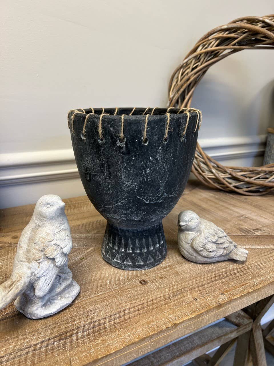 CEMENT GOBLET PLANTER, Size: Small