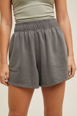 WASHED FRENCH TERRY SWEAT SHORTS