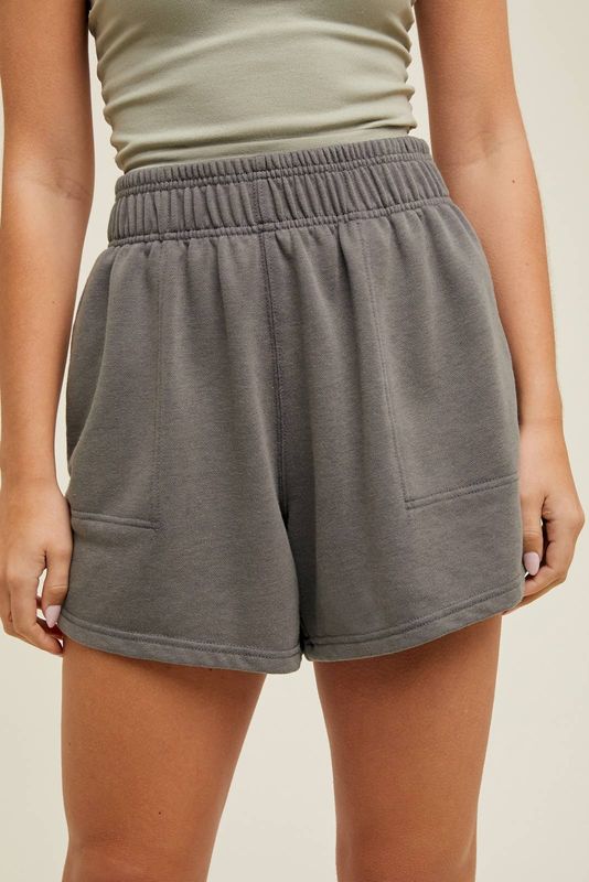 WASHED FRENCH TERRY SWEAT SHORTS