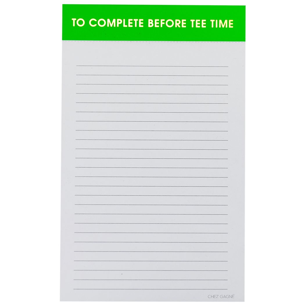 &quot;To Complete Before Tee Time&quot; Notepad