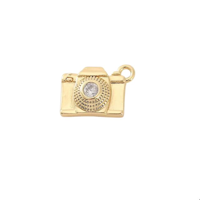 Camera Charm ~ 14k Gold Plated Brass Charm