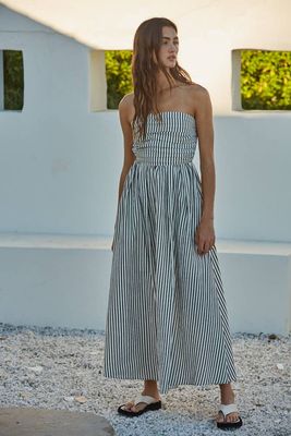 Tube Neck Strapless Flare Maxi Dress