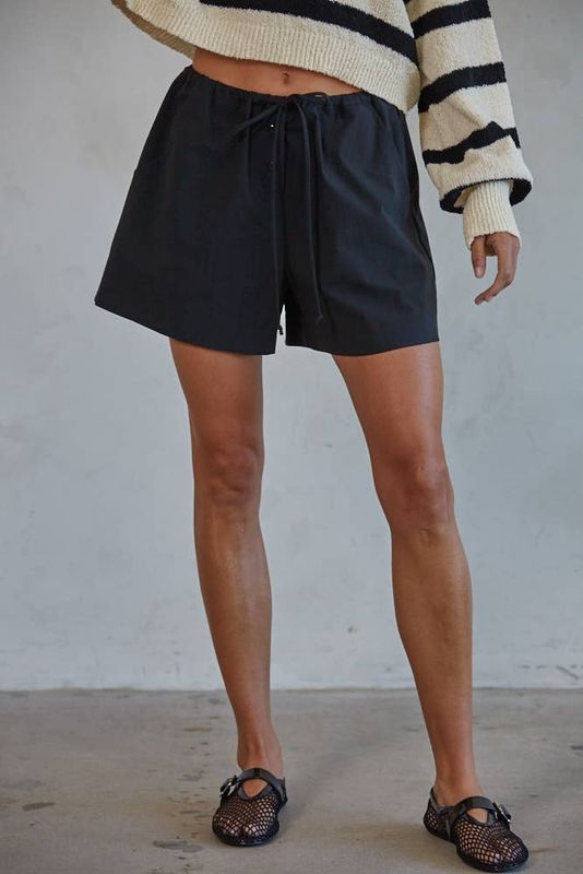 L8170 | Woven Cotton Nylon Spandex Straight Leg Shorts