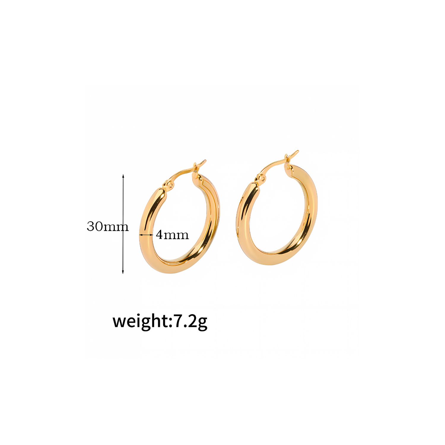 Mila Classic Hoops~ 18k Gold Plated Stainless Steel