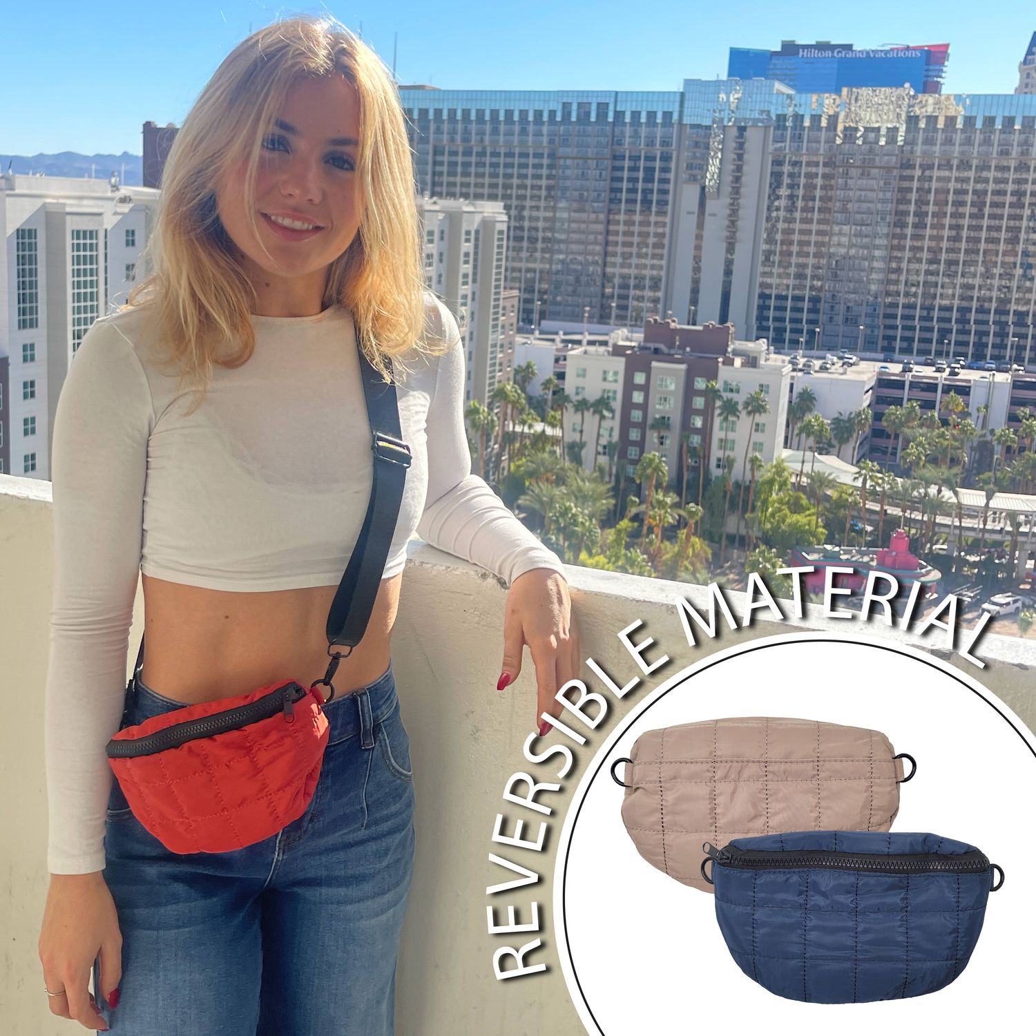 Reversible Nylon Crossbody/Chest Bag
