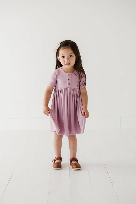 Girl&#39;s Short Sleeve Henley Dress Bamboo Baby/Kids Clothing