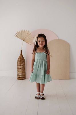 Girl&#39;s Tiered Mini Dress