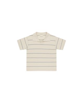 CHANDLER KNIT POLO || BLUE STRIPE