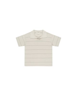 Chandler Knit Polo || Eucalyptus Stripe