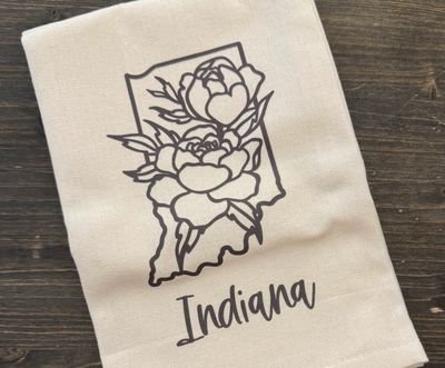 Indiana Peony Tea Towel