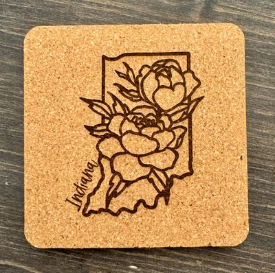Indiana Peony Coasters – Set of 4