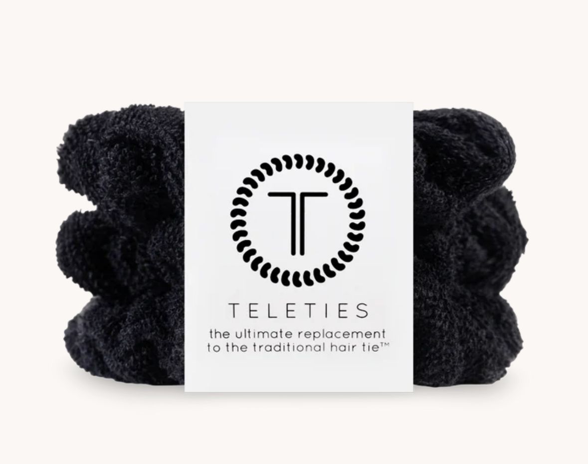 Teleties - Large Towel Scrunchie - Soft &amp; Gentle On Hair - Prevents Breakage &amp; Damage - Absorbent &amp; Drying Terry Cloth - Ideal for Thick Hair - All Hair Textures - Core Collection