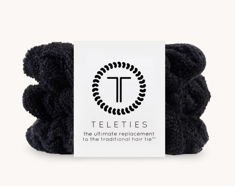 Teleties - Large Towel Scrunchie - Soft &amp; Gentle On Hair - Prevents Breakage &amp; Damage - Absorbent &amp; Drying Terry Cloth - Ideal for Thick Hair - All Hair Textures - Core Collection
