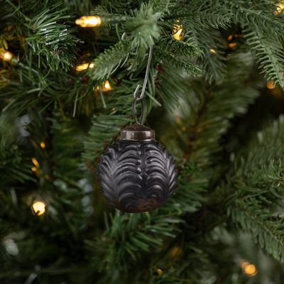 2&quot; MATTE BLACK FILIGREE KUGAL ORNAMENT