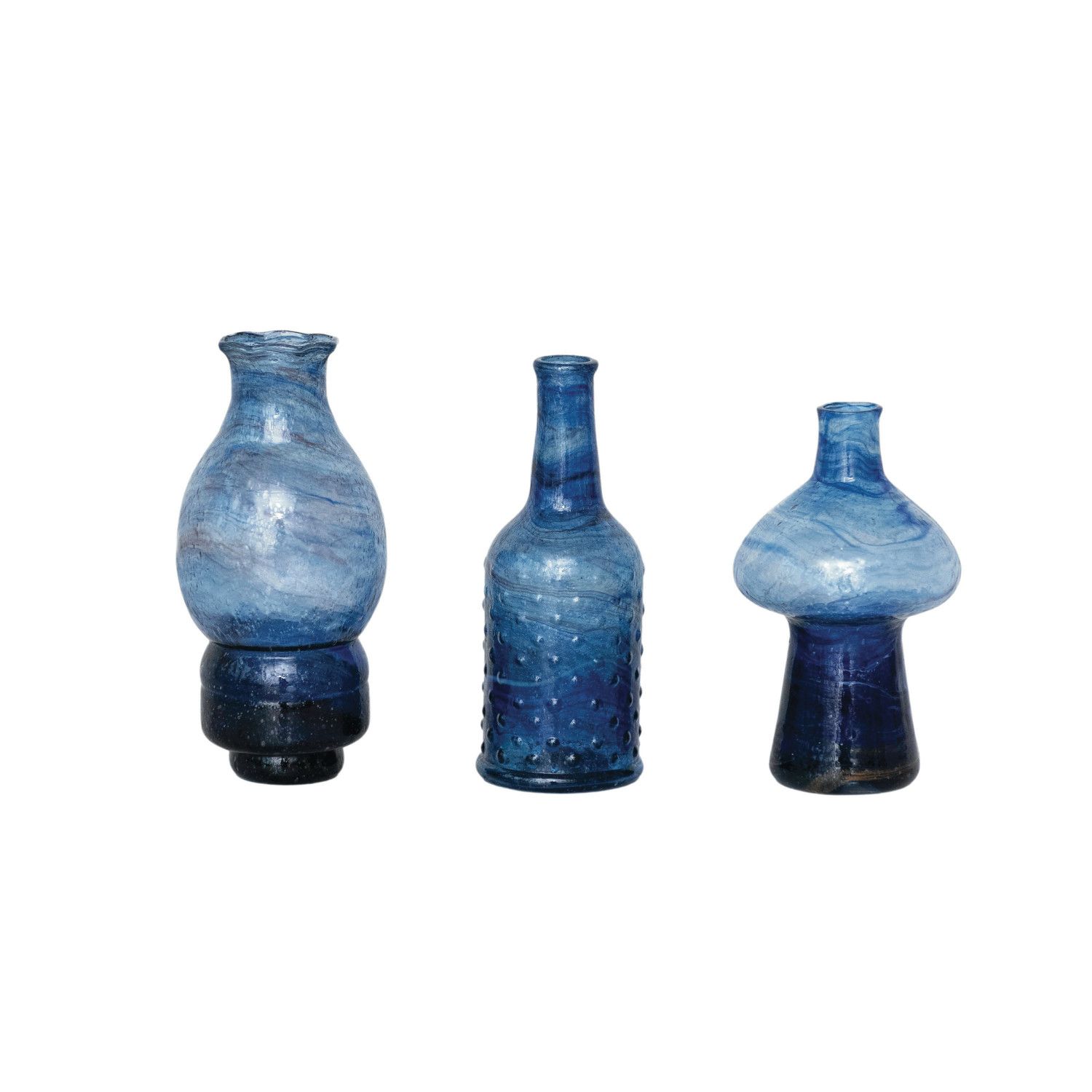 Blue Blown Glass Vases