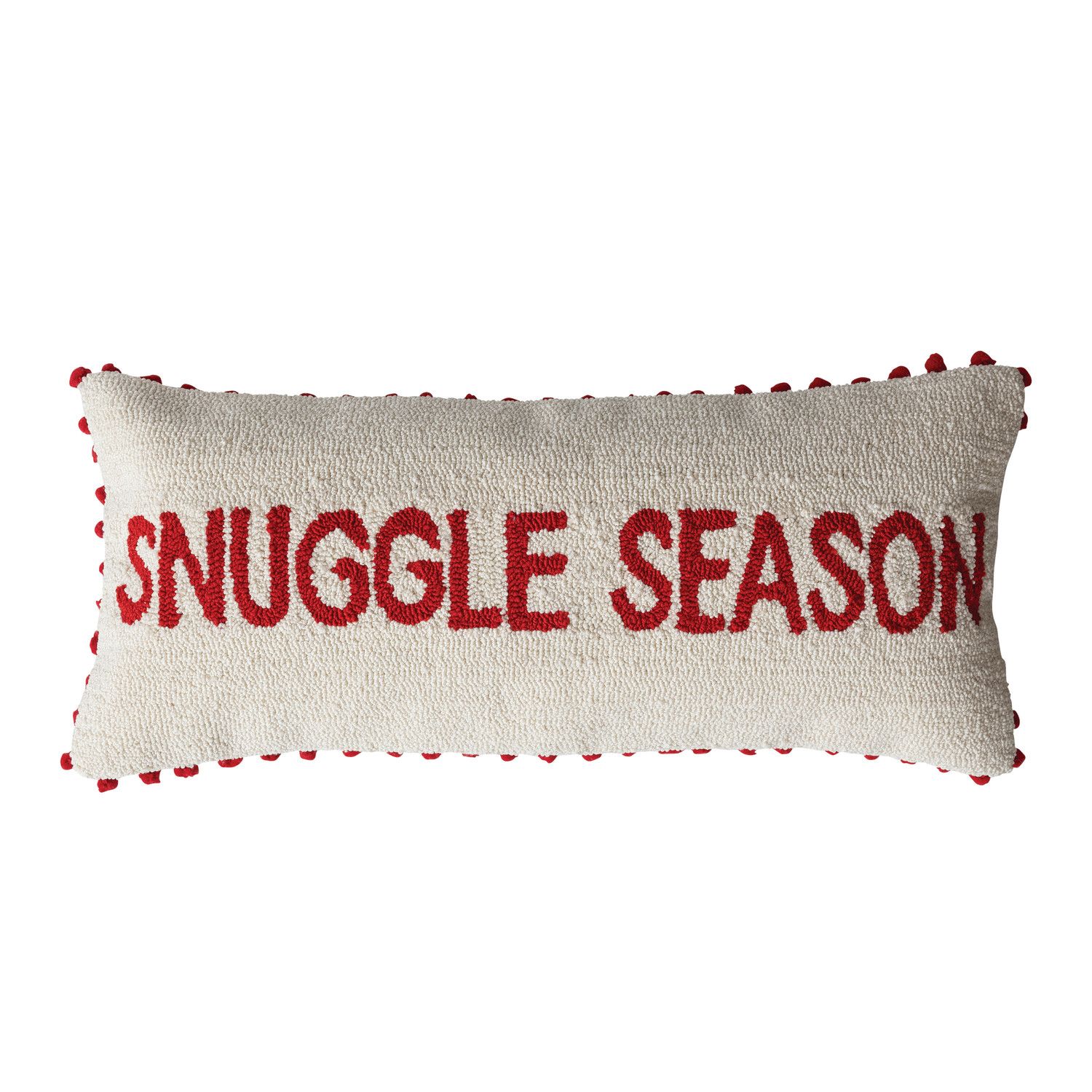 Lumbar Pillow with Pom Pom Trim - Snuggle Season &quot;