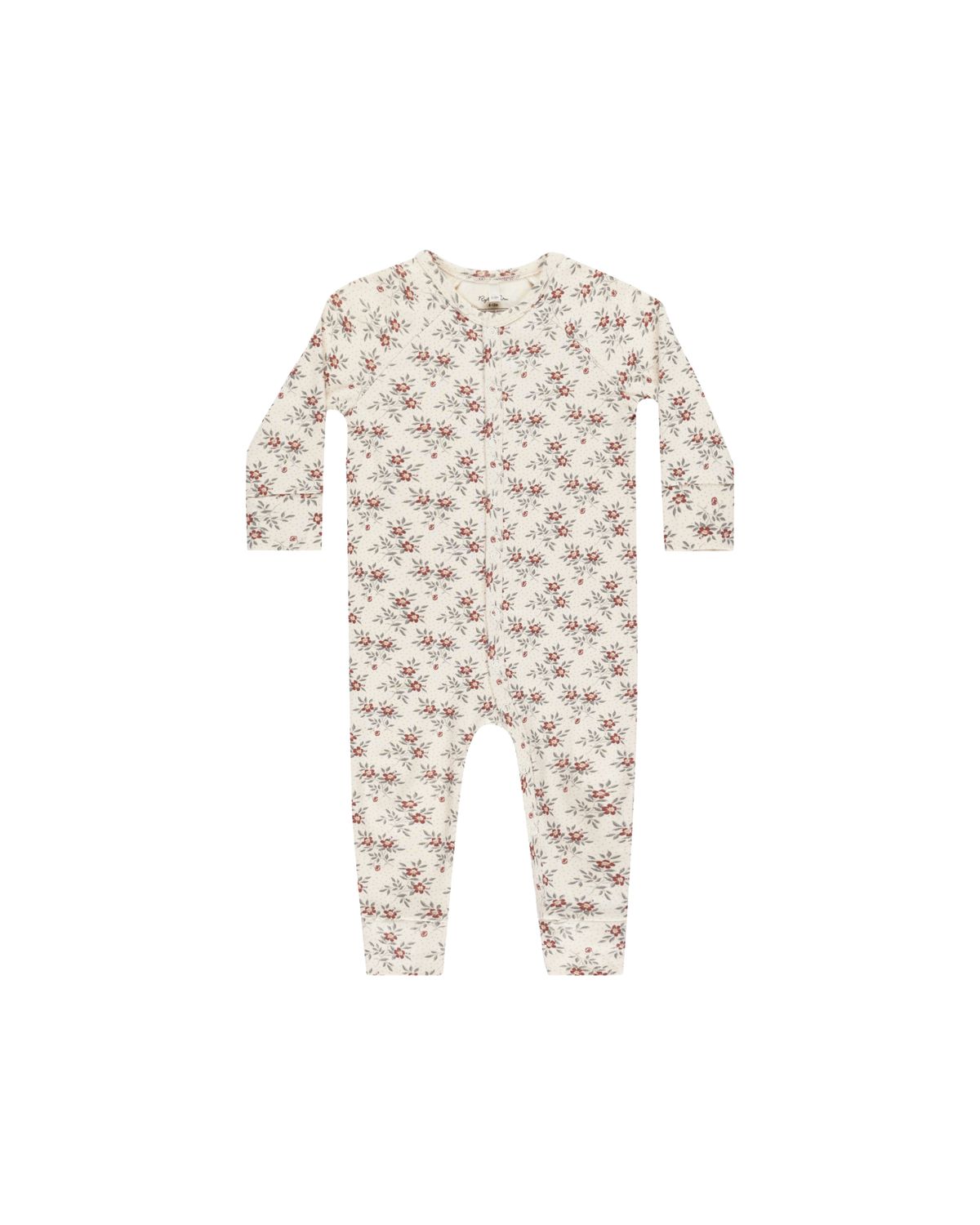 Organic Long John Pajamas || Holiday Floral