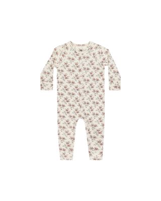 Organic Long John Pajamas || Holiday Floral