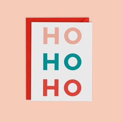 HO HO HO Santa Claus Christmas Card