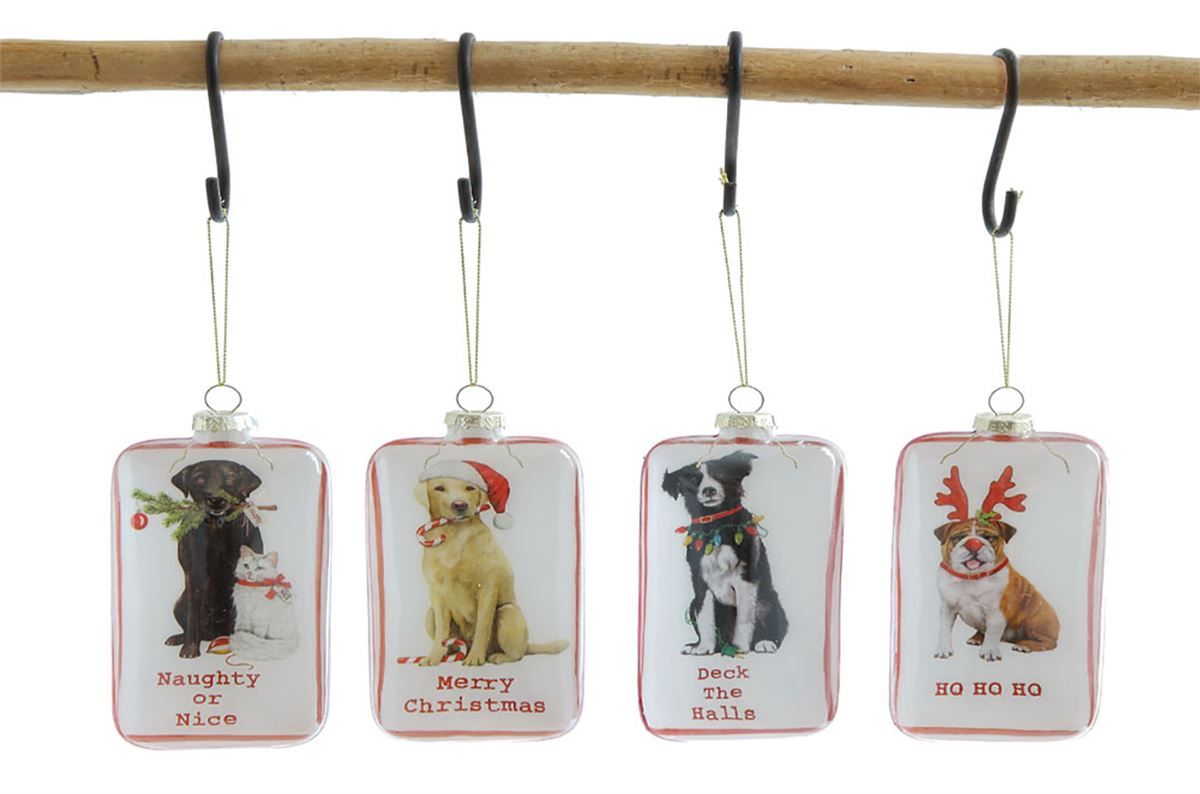 Ornament - Glass Shadowbox Dog