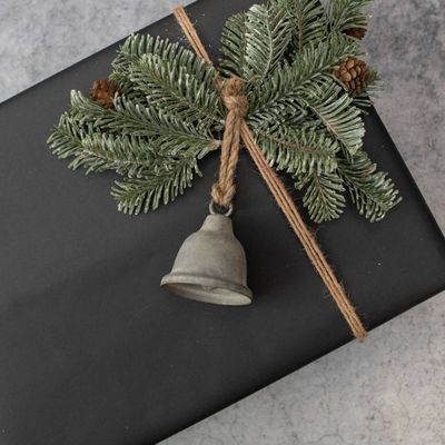 6.5&quot; GALVANIZED ANNABELLA BELL ORNAMENT