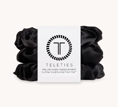 Teleties Srunchie- Large- 3 Pack- Jet Black (Black)