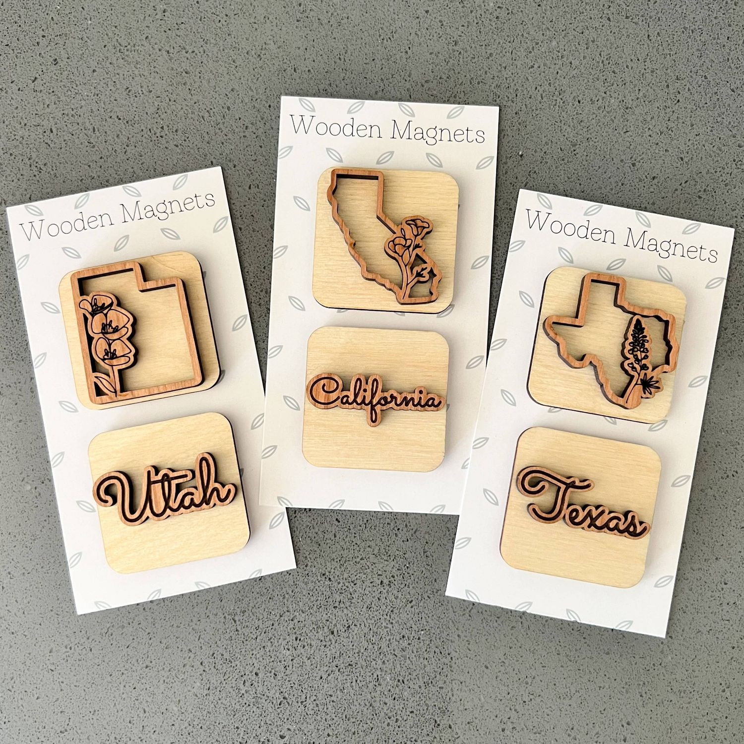 State Magnets - Wooden State Gifts