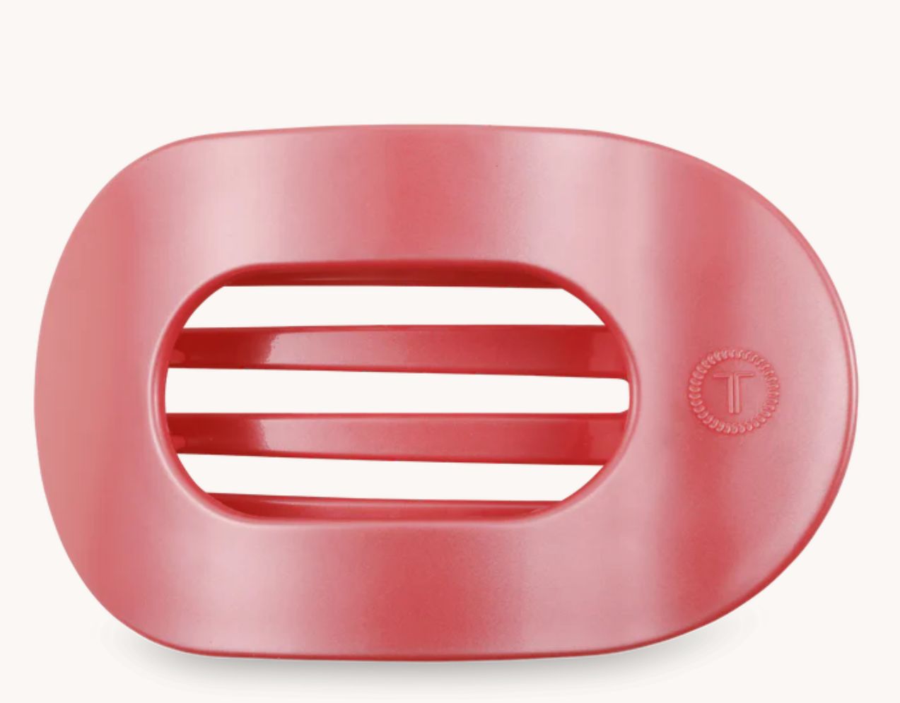 Calming Coral Large Flat Round Hair Clip