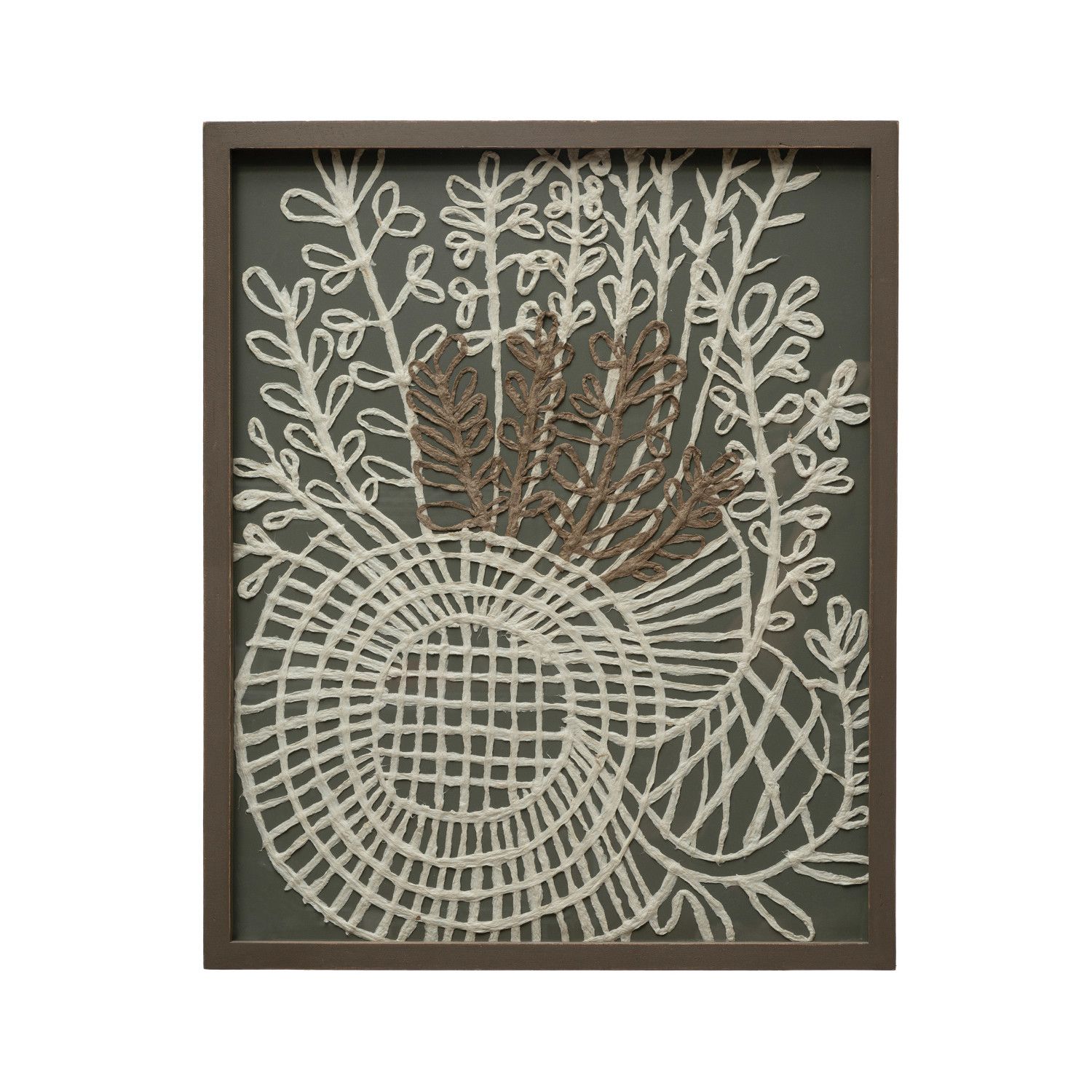 Wood Mixed Material Botanical Wall Art