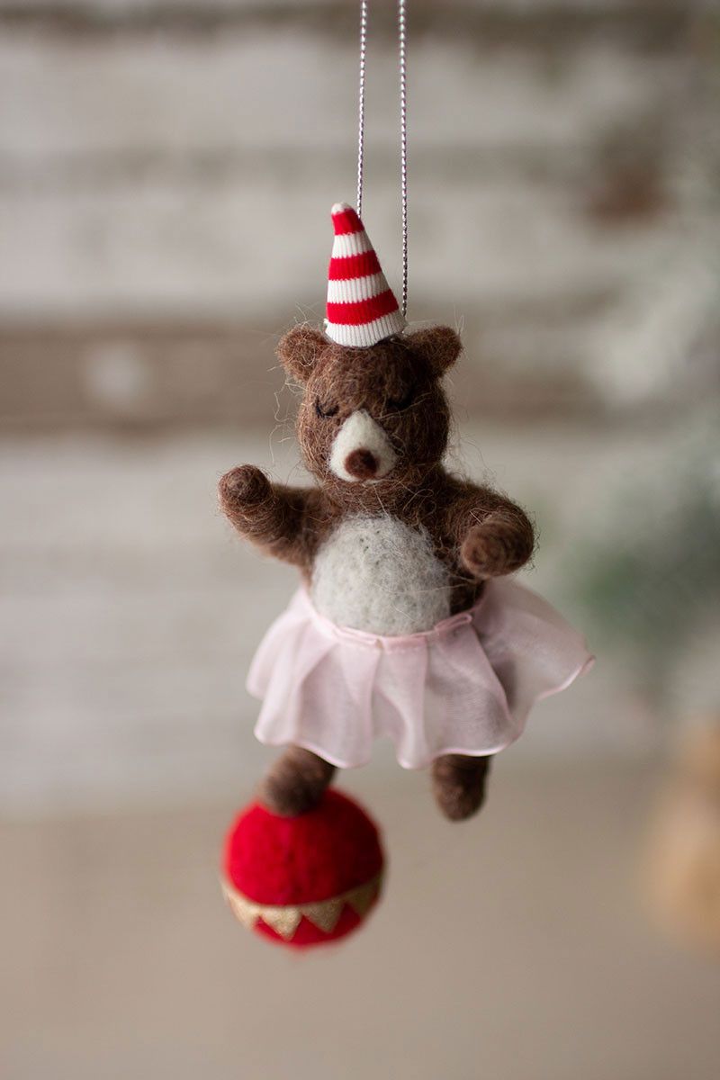Ornament - Felt Bear in Tutu Christmas