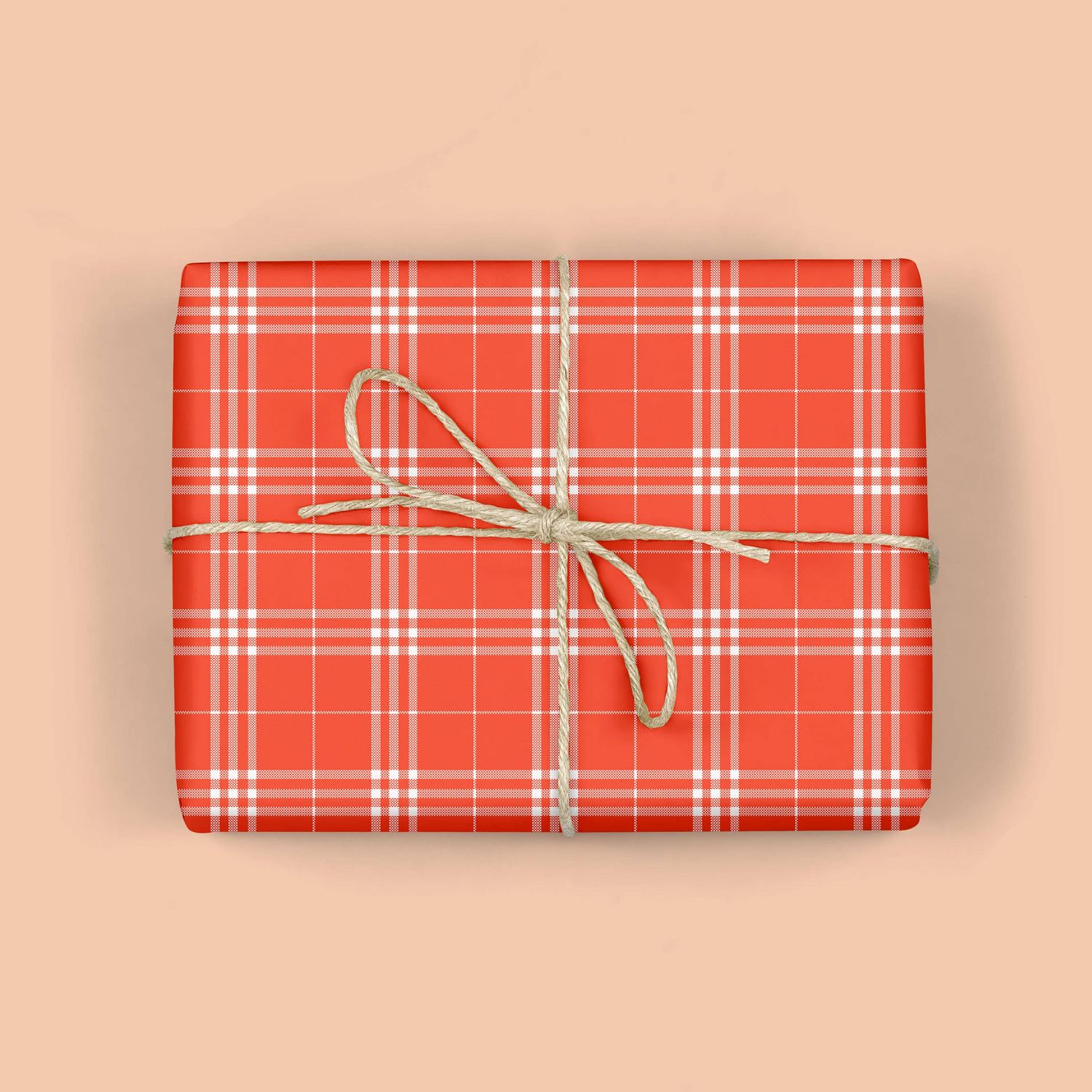 RED CHRISTMAS PLAID Gift Wrap (ROLL)