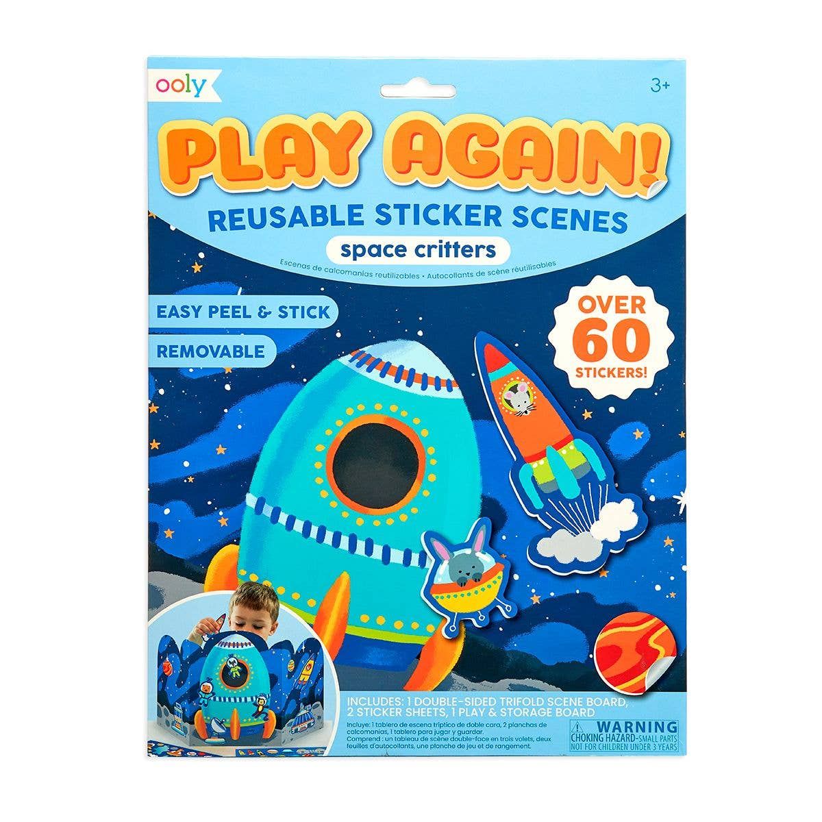Play Again! Reusable Sticker Scenes: Space Critters