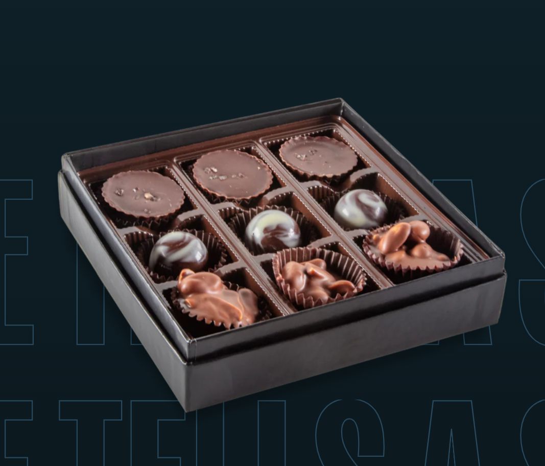 Bourbon Barrel Assorted Artisan Chocolates - 9 Piece Box