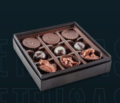 Bourbon Barrel Assorted Artisan Chocolates - 9 Piece Box