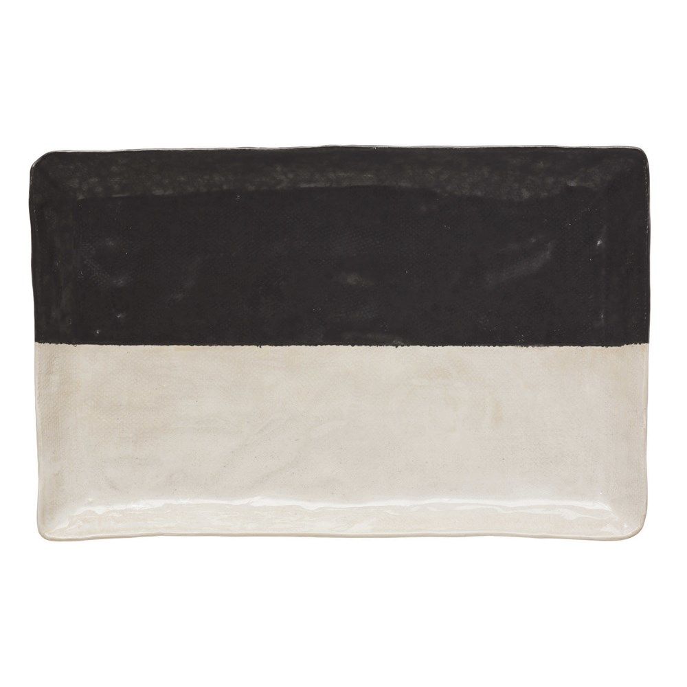 Platter - Reactive Glaze Black and White