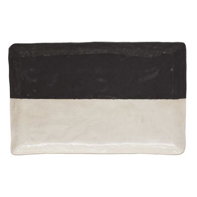 Platter - Reactive Glaze Black and White