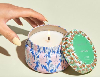 Volcano Pattern Play Printed Travel Tin Candle