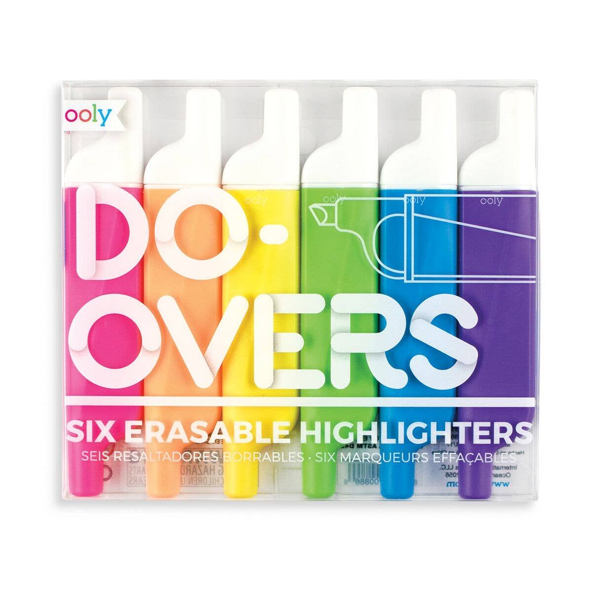 Do-Overs Erasable Highlighters - Set of 6